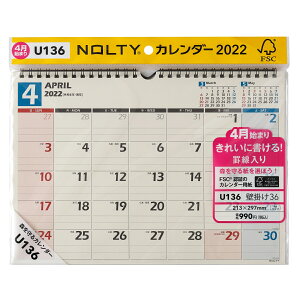 U136　4月始まり　NOLTYカレンダー壁掛け36（2022） （［カレンダー］）