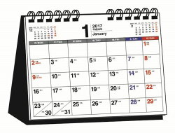 シンプル卓上カレンダー「月曜始まり／B6ヨコ」（2017）