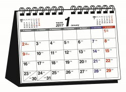 シンプル卓上カレンダー「月曜始まり／A5ヨコ」（2017）