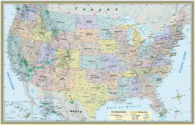 U.S. MAP POSTER (32 X 50 INCHES) [ MAPPING SPECIALISTS ]