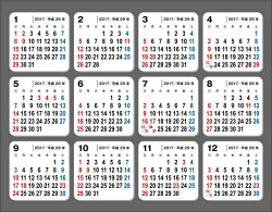 何度でも貼ってはがせるシールカレンダー（2017）