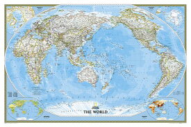 National Geographic World, Pacific Centered Wall Map - Classic - Laminated (46 X 30.5 In) MAP-NATL GEOGRAPHIC WORLD PACI （National Geographic Reference Map） [ National Geographic Maps ]