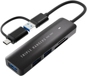 GAATRIPLE RANGERSӂ|[g oXp[ USB3.0 nu SD MicroSD J[h[_[ TypeAڑ TypeCϊ SD-UCRH3
