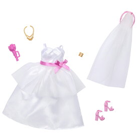 バービー(Barbie) ファッションパック　はなよめウエディングドレス＆ベール きせかえ人形・ハウス ドール用服＆アクセサリーセット ままごと・ごっこ遊び 3歳から ホワイト HWV76