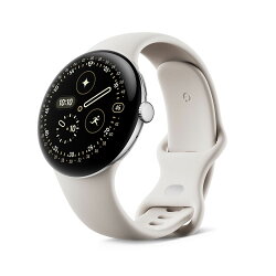 Google Pixel Watch 4(45 mm)Polished Silver アルミケース/Porcelain アクティブ バンド Wi-Fi