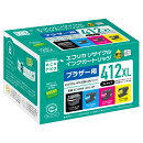 エコリカ ブラザー LC412XL-4PK対応リサイクルインク　4色セット　MFC-J7100CDW MFC-J7300CDW