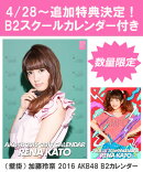 【B2 スクールカレンダー特典】（壁掛） 加藤玲奈 2016 AKB48 B2カレンダー【生写真(2種類のうち1種をランダム封入)】