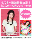 【B2 スクールカレンダー特典】（壁掛） 田野優花 2016 AKB48 B2カレンダー【生写真(2種類のうち1種をランダム封入)】