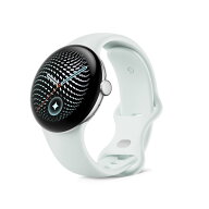 Google Pixel Watch 5（41 mm） Polished Silver アルミケース / Fog アクティブ バンド（第 2 世代） Wi…
