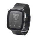 Apple Watch 44mm/フルカバーケース/プレミアムガラス/高透明/防水/ブラック