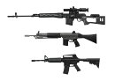 1/12 リアリスティックウエポンシリーズ リアリスティックライフル（3種各2丁入り）ガンメタリックコーティングVer. 【GUN-2GM】 (プラモデル)
