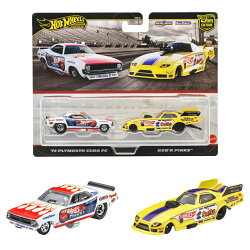 ホットウィール(Hot Wheels) 　プレミアム 2パック '72 プリムス クーダ FC /ロブ・ン・ピンクス 乗り物おもちゃ ミ…