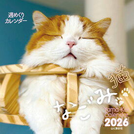 カレンダー2026 週めくりカレンダー なごみ猫（週めくり/卓上・リング/ねこ こねこ） （［カレンダー］）