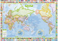 スクリーンマップ 国旗入り世界全図
