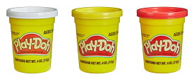 【セット商品】プレイ・ドー Play-Doh シングル缶 112g こむぎねんど 3色72個セット（しろ, きいろ, あか 各24個）正規品　B8960/B7412/B8176