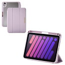 8.3インチiPad mini(A17 Pro)/フラップケース/CHIC STYLE/背面クリア/ラベンダー