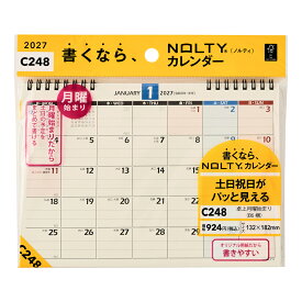 能率 2027年1月始まり NOLTY(ノルティ) カレンダー卓上月曜始まり（B6横）[C248] （［カレンダー］）