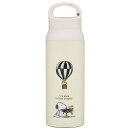 スヌーピー バッジ　水筒 600ml カラビナハンドル キャラクター 真空ステンレスボトル 保温 保冷