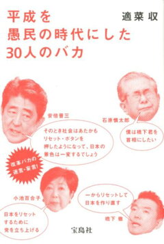 楽天ブックス 平成を愚民の時代にした30人のバカ 適菜収 本