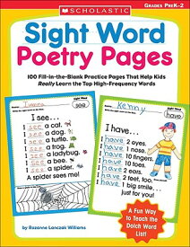 Sight Word Poetry Pages: 100 Fill-In-The-Blank Practice Pages That Help Kids Really Learn the Top Hi SIGHT WORD POETRY PAGES [ Rozanne Williams ]