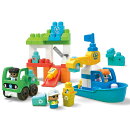 メガブロック(MEGA BLOKS)　グリーンタウン くじらといっしょに海のおそうじ ボートとトラックのセット ブロック 知…