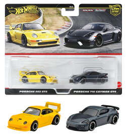 ホットウィール(Hot Wheels) 　プレミアム 2パック ポルシェ 993 GT2/ ポルシェ 718 ケイマン GT4 乗り物おもちゃ …