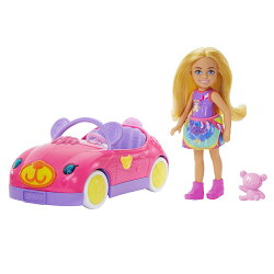 バービー(Barbie) チェルシー ピンクのテディベアのくるま（ドールつき） きせかえ人形・ハウス ままごと・ごっこ遊…