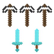 マテル マインクラフト(MINECRAFT) 　ロールプレイ アソート 子供向けフィギュア 仮装 コスプレ なりきりアイテム 5個入り Box販売 6歳から マルチ HFF59-986E