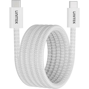 UNITEK 100W �}�O�l�b�g�� USB-C �P�[�u���@PD100W Magnetic USB-C to USB-C 1M Cable�AWhite