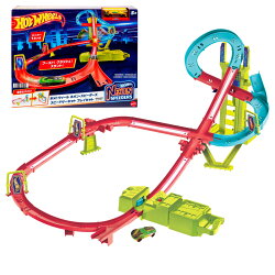 ホットウィール(Hot Wheels) ネオン・スピーダーズ スピードサーキット プレイセット【ミニカー1台付 プレイセッ…