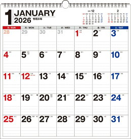 【K10】　2026年　書き込み式シンプル壁掛けカレンダー［B3変型］ （永岡書店の壁掛けカレンダー） [ 永岡書店編集部 ]