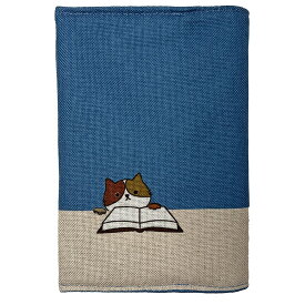 ほのぼの和柄読書雑貨　猫と本　ブックカバー （オフィス文具・雑貨）