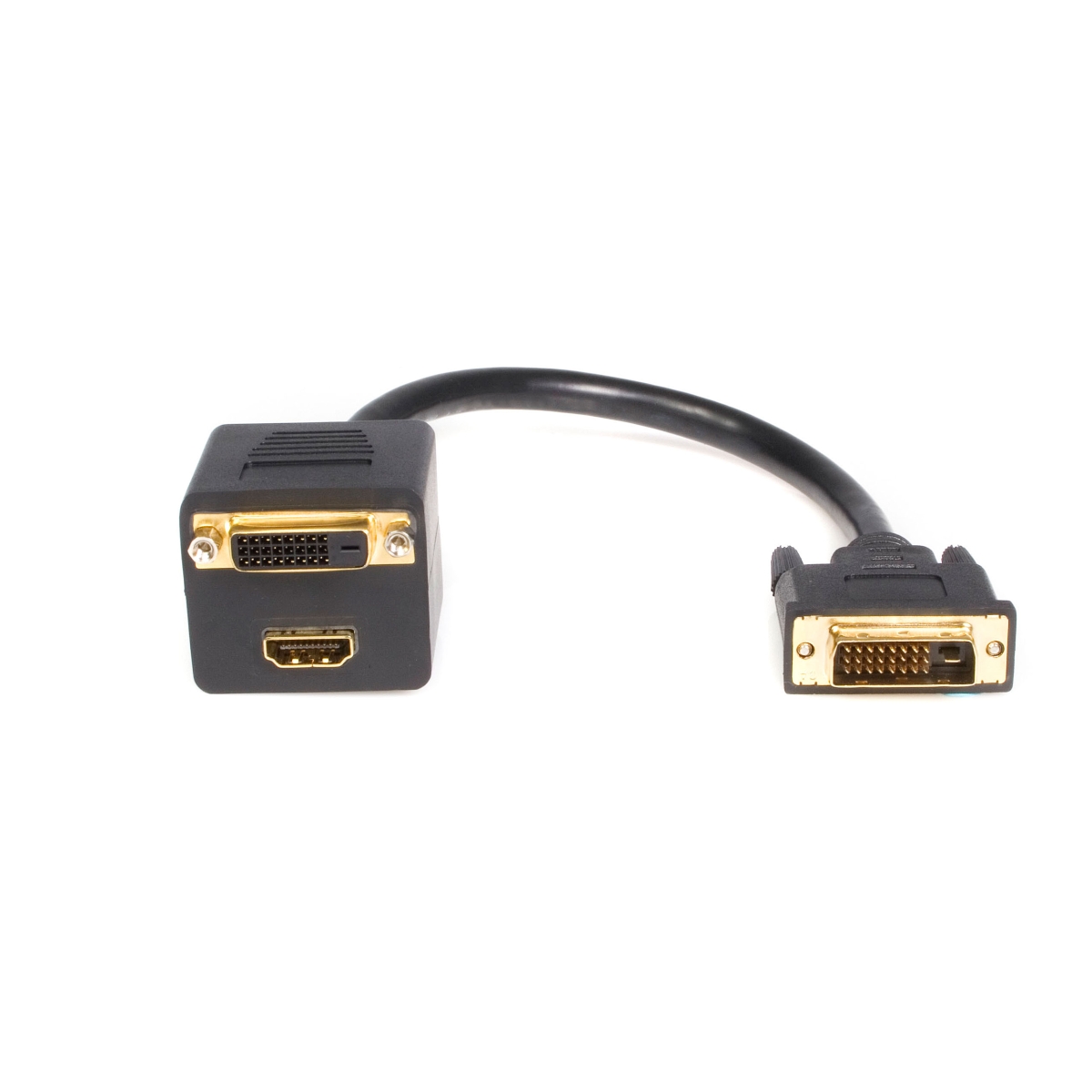 DVI-D-DVI-D&HDMI分配スプリッターケーブル30cmオス/メス