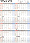 【K15】　2027年　書き込み式シンプル壁掛けカレンダー［1年/A2タテ］