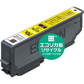 エコリカ エプソン ICY70L対応 リサイクルインクカートリッジ イエロー（染料） ECI-E70L-Y