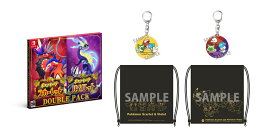 【特典+他】『ポケットモンスター スカーレット・バイオレット』ダブルパック(【楽天ブックスオリジナル特典】ナップサック＋アクリルキーホルダー（5cm角）各2種+【早期購入外付特典】プロモカード「ピカチュウ」 ×2+他)