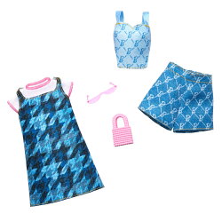 バービー(Barbie)　ファッション2パック　デニムのワンピースとセットアップ きせかえ人形・ハウス ドール用服＆ア…