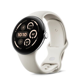 Google Pixel Watch 3 45mm Polished Silver アルミケース/Porcelain アクティブ バンド(WiFi)