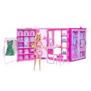 バービー(Barbie) しゅうのうりょくばつぐん! おしゃれなピンクのドリームクローゼット（ドールつき） きせかえ人形…