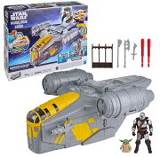 ハズブロ（Hasbro）STAR WARS スター・ウォーズ／マンダロリアン・アンド・グローグー アクションバース マンダロリアン レイザー・クレスト プレイセット 2in1 ビークル＆ 35 cm プレイセット アクションフィギュア、4 歳以上の男女共用おもちゃ G2841 正規品