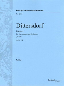 �y�A���y���z�f�B�b�^�[�X�h���t, Karl Ditters von: �R���g���o�X���t�� �z���� Kr 172/���T��/Glockler��: �w���җp��^�X�R�A [ �f�B�b�^�[�X�h���t, Karl Ditters von ]
