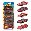ホットウィール(Hot Wheels) ベーシックカー フェラーリ 5カーパック ミニカー 1:64スケール 5台セット 3歳から JLN…
