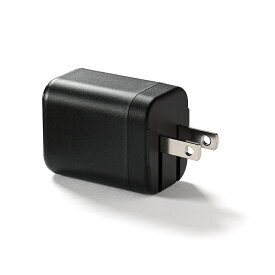 USB充電器 2ポート Type-C 20W(PD対応) + USB-A 折り畳み式プラグ 急速充電 ブラック APT-333 BK