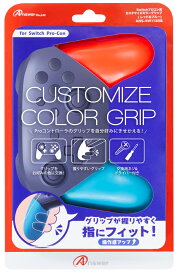 Switchプロコン用 カスタマイズカラーグリップ(レッド＆ブルー)