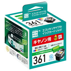 エコリカ キヤノン 残量表示対応 BC-361対応リサイクルインク カラー ECI-C361C