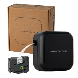 ラベルライター ブラザー ピータッチキューブ ブラック PT-P710BTBK(スマホ・PC対応/3.5mm~24mm幅/TZeテープ)
