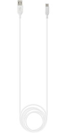 Type-C to Type-A シリコン 急速充電 ケーブル2m AMP-0172M ホワイト