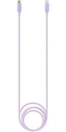 Type-C to Type-C シリコン 急速充電 ケーブル1.2m 60W AMP-009 パープル