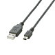 USB2.0ケーブル A-miniBタイプ／0.5m（ブラック）