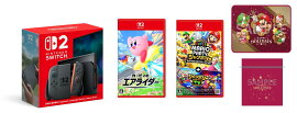 【楽天ブックス限定特典】【セット商品】Nintendo Switch 2（日本語・国内専用）+カービィのエアライダー+スーパー マリオパーティ ジャンボリー＋ ジャンボリーTV(ブランケット＋ラッピング袋)